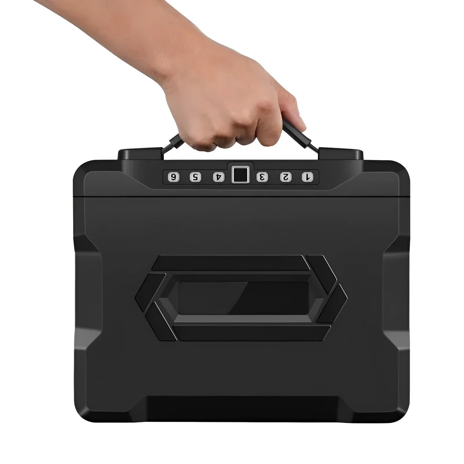 Portable steel alloy safe with mechanical combination dial and carrying handle