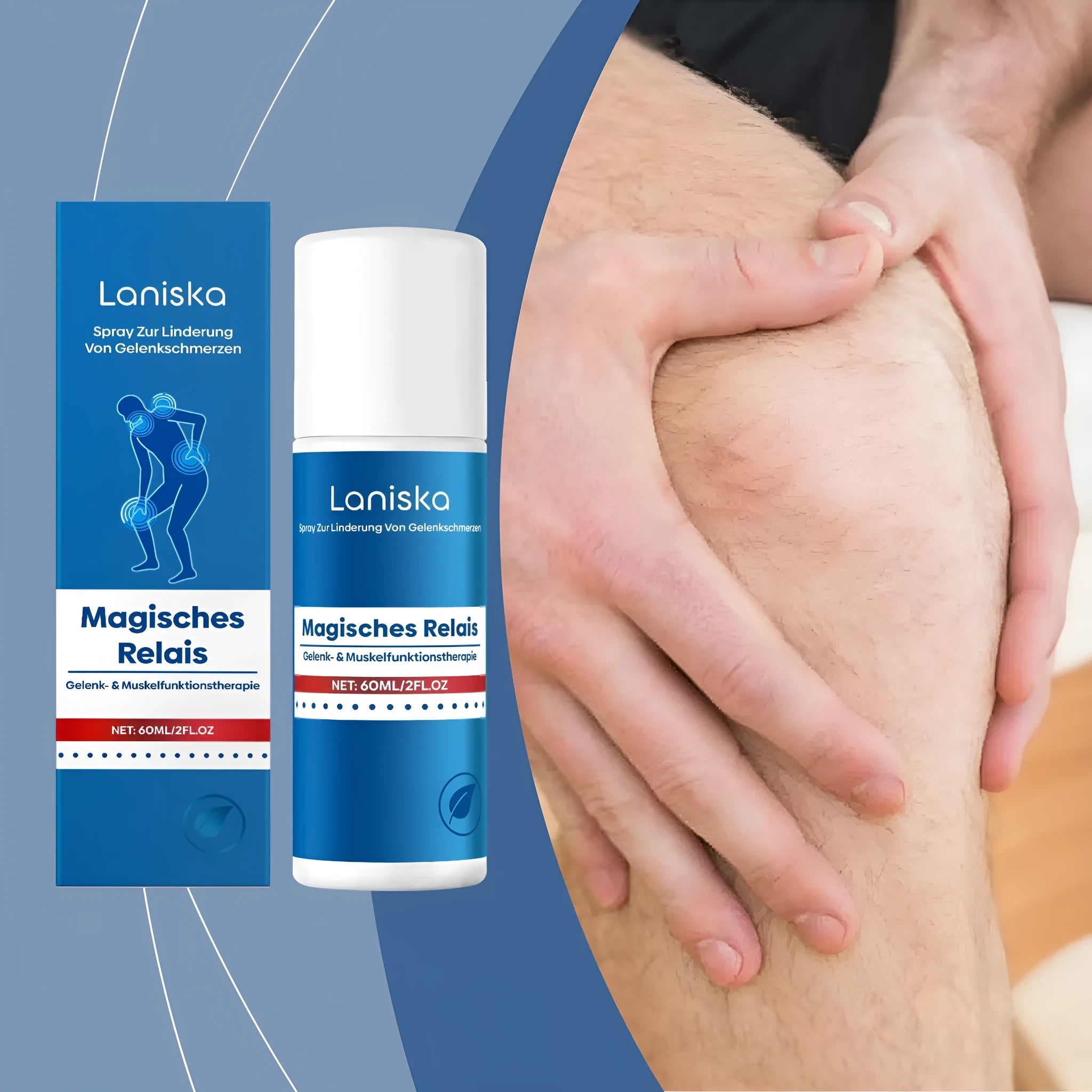 Joint Relief Spray 60ml bottle for soothing joint discomfort and enhancing vitality, universal skin type.