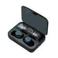 Mini sports in-ear Bluetooth headset with charging bay, black colour, touch controls