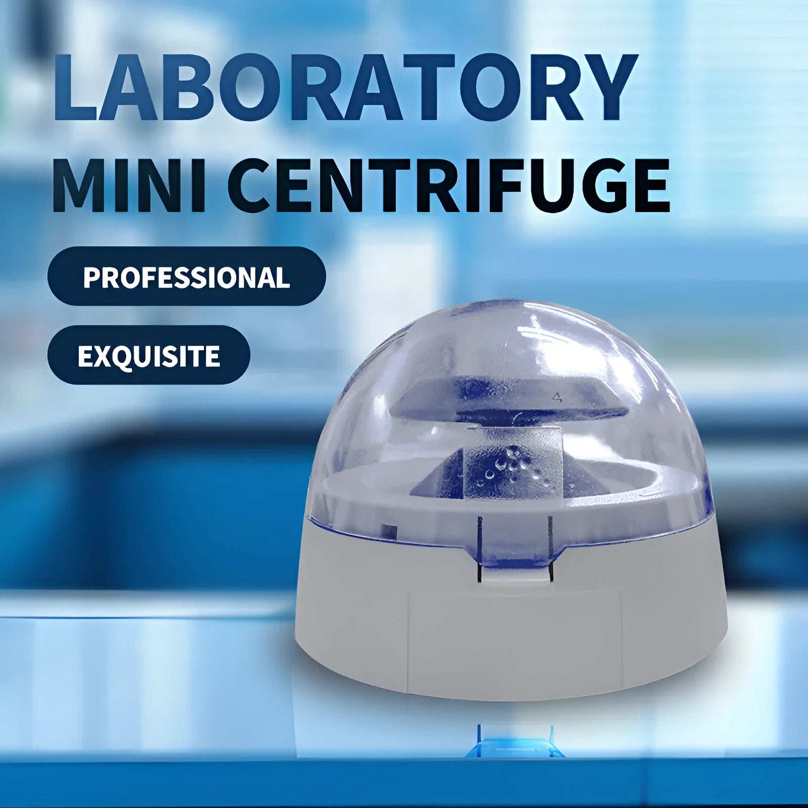 Mini laboratory centrifuge with 7000 RPM speed in compact 157x170x120mm dimensions