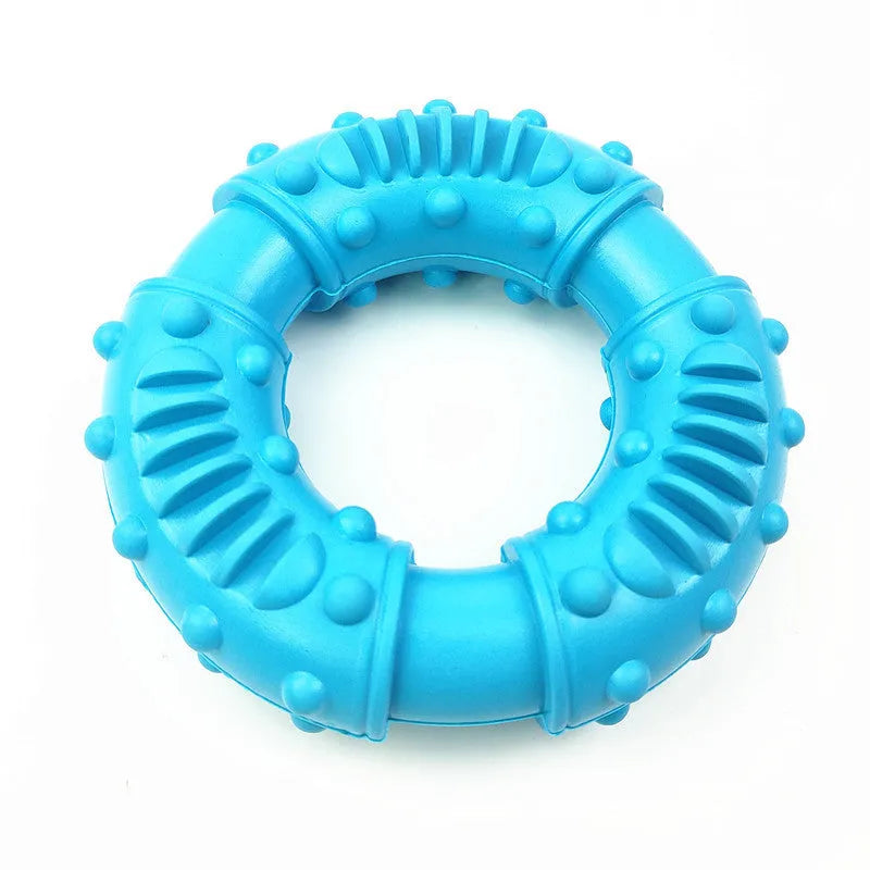 Lightweight hollow plastic dog fetching stick toy in blue colour for catch and fetch games