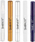 Gold aluminium teeth whitening pen with plastic brush applicator tip and 2ml gel capacity
