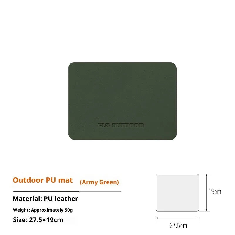 Waterproof PU table mat in beige, large size 56x33cm, with flocked backing, on a dining table