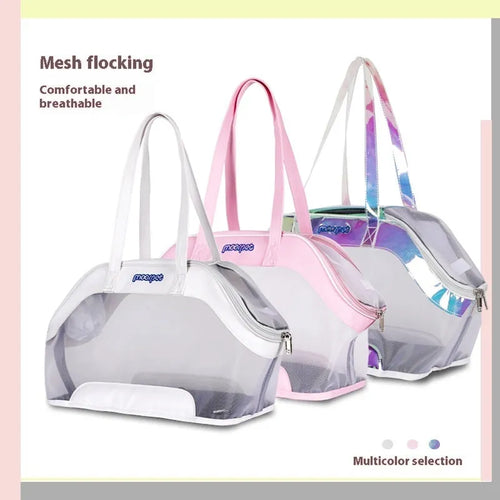 MOORPET leather cat outing bag in solid colour with 25L capacity
