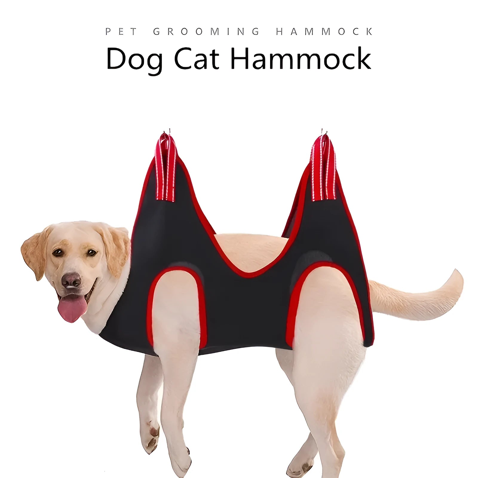 Pet grooming hammock restraint bag hanging with mesh fabric and adjustable zippers