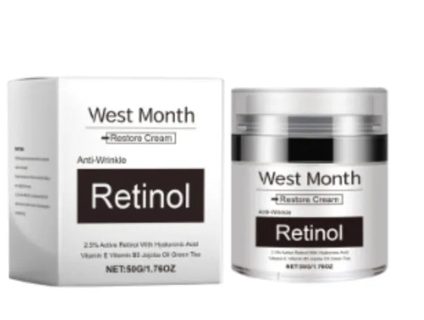 50ml retinol moisturising cream jar, shrinks pores and restores skin care product