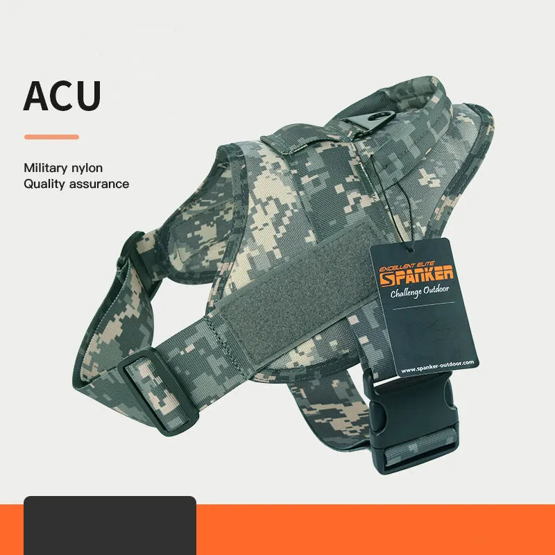 Adjustable dog harness in 1050D nylon with UTX buckle, wolf brown colour, for large and medium dogs