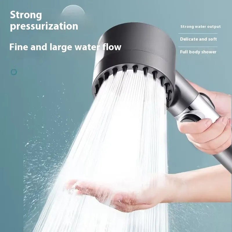Portable modern minimalist ABS plastic shower head with three spray mode settings