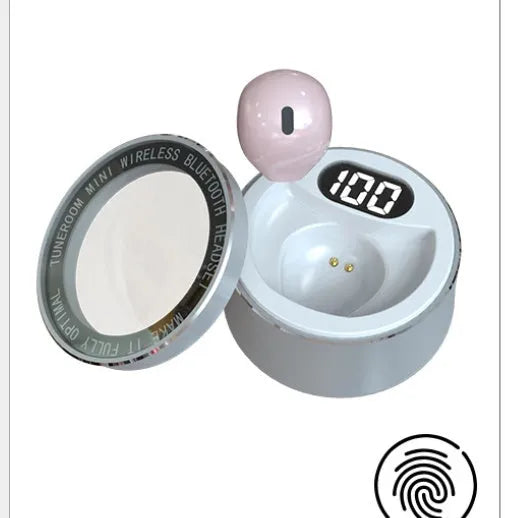 Invisible 9mm mini in-ear wireless Bluetooth headset in skin, white, or pink colours