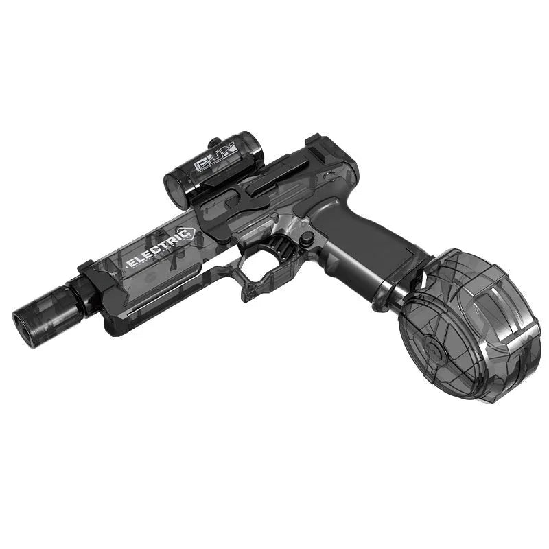 Electric water pistol toy with blue LED lights and automatic water spray function