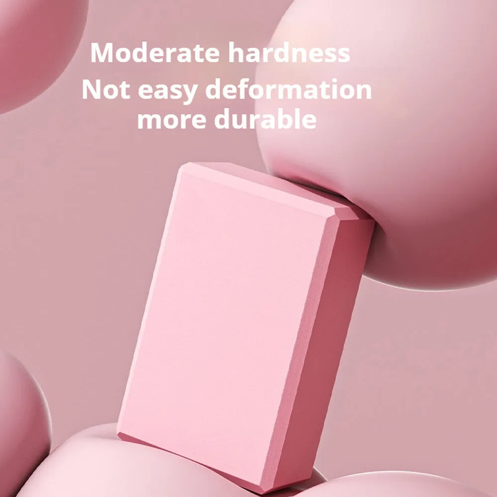Solid colour EVA foam yoga block with hexagonal ridges for yoga and fitness training
