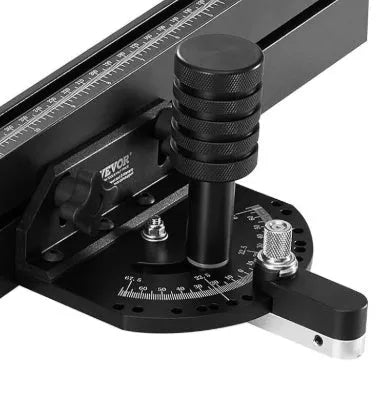 Aluminium alloy woodworking push handle with steel sliding chute for bench saw guiding
