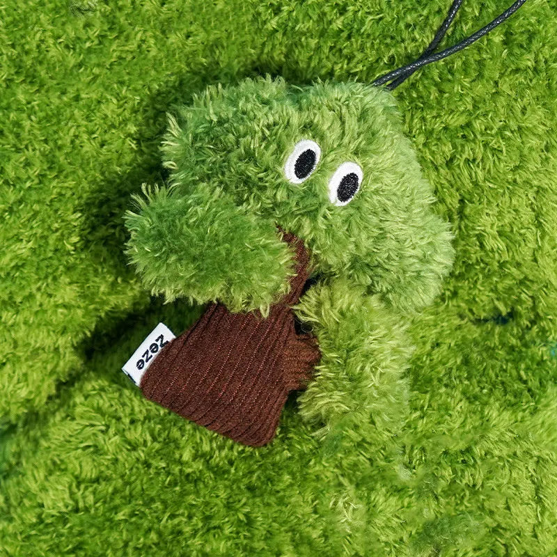 Pine tree shaped cat toy with bag pendant, showing small, medium, and large size options