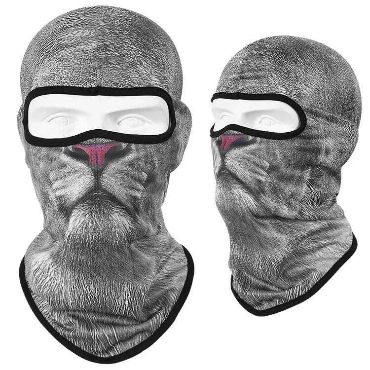 Bakool silk motorcycle skull mask in a skeleton design, sized 36cm by 29cm