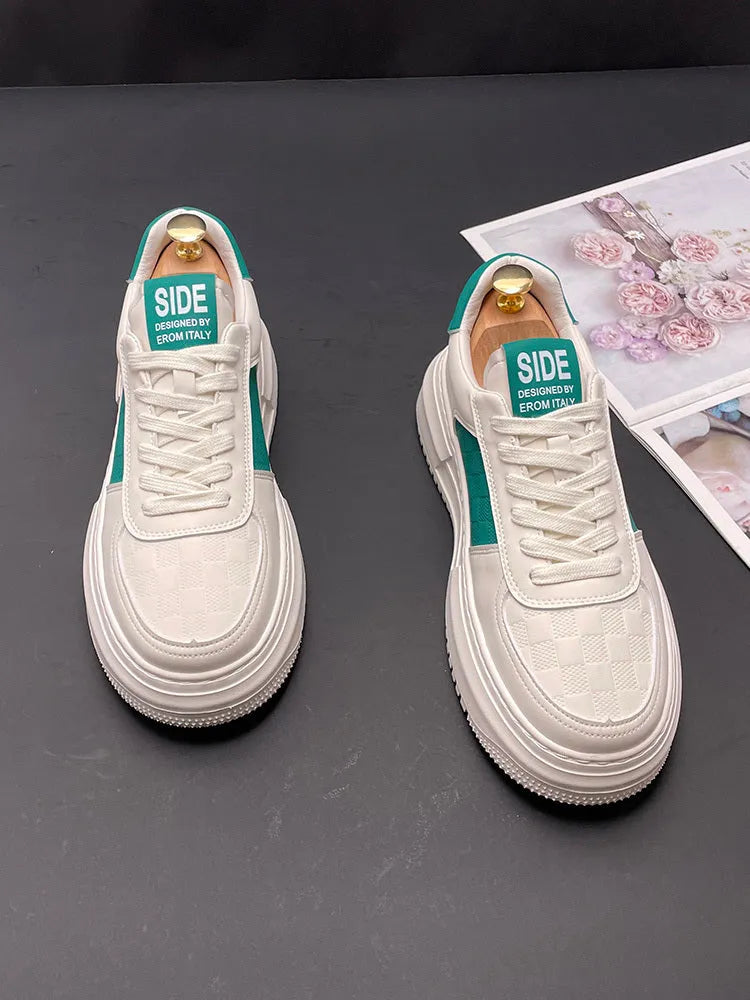 Unisex leisure shoes with cloth upper and rubber foam sole in white-green colour combination