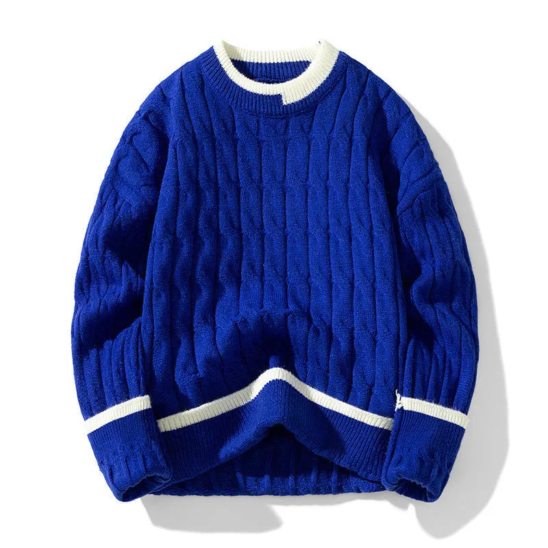 Men's loose fit two-piece modal acrylic sweater set in multiple colours for autumn winter sports wear