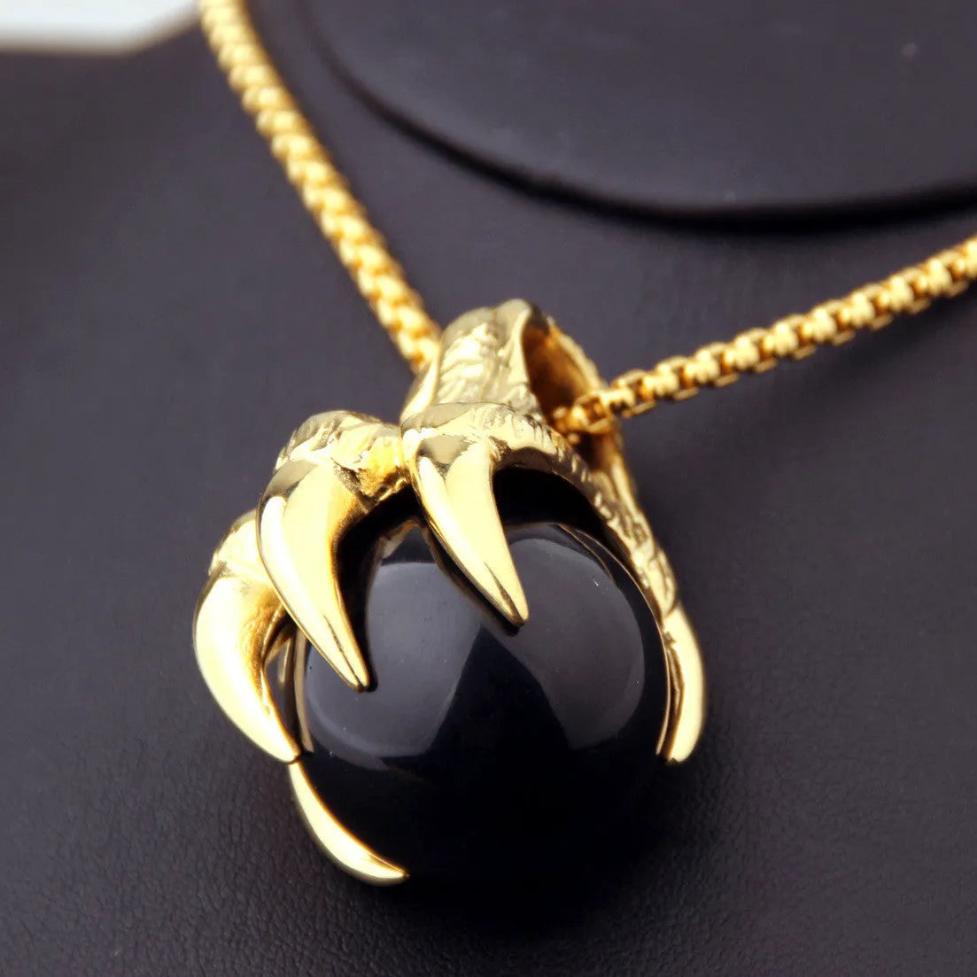 Men's stainless steel pendant necklace 65g animal zodiac casting gold finish
