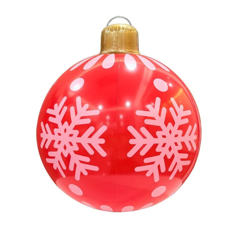 Inflatable PVC Christmas ball decoration for outdoor garden use with hand pump
