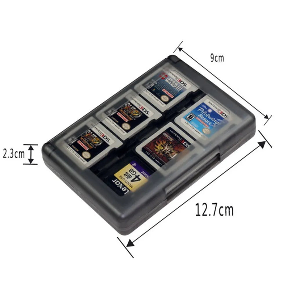 NDS 3DS 28-in-1 Game Card Storage Box in PP case with compact dimensions