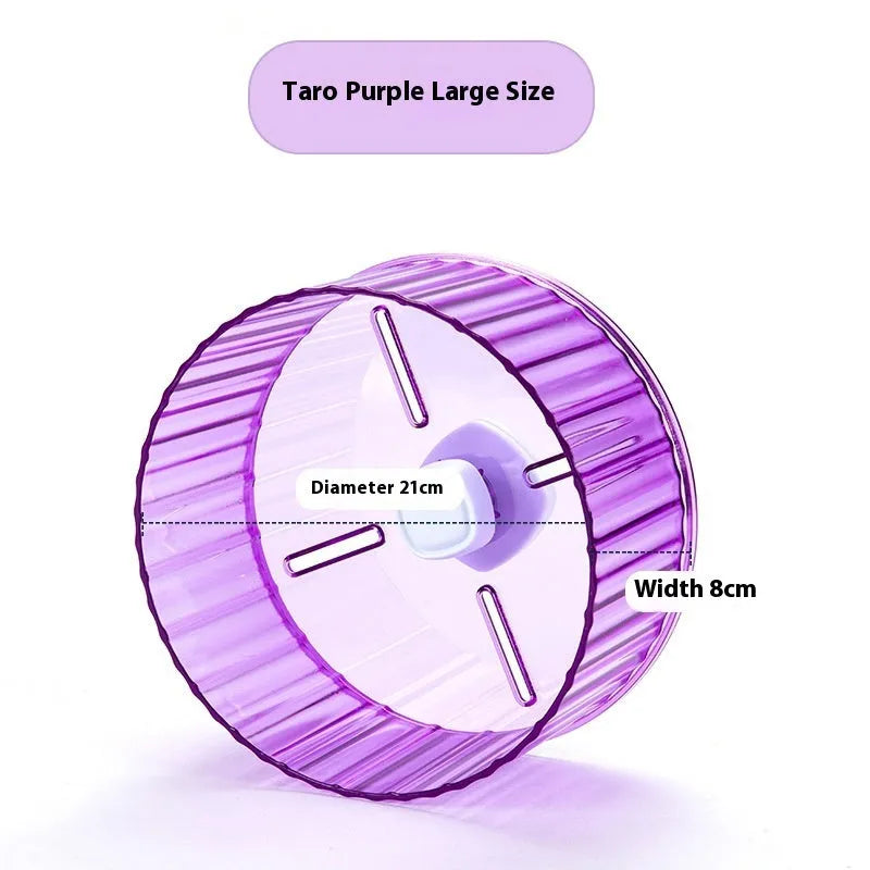 21cm plastic parrot running wheel toy in transparent, green, grey, orange, or purple colour options