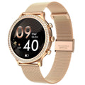 Women's bluetooth smart silicone watch with aluminium alloy case and gold shell powder colour