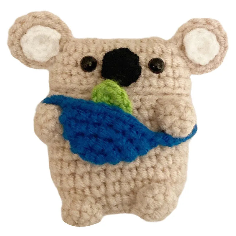 Handmade knitted koala bear backpack cover for AirPods protective case