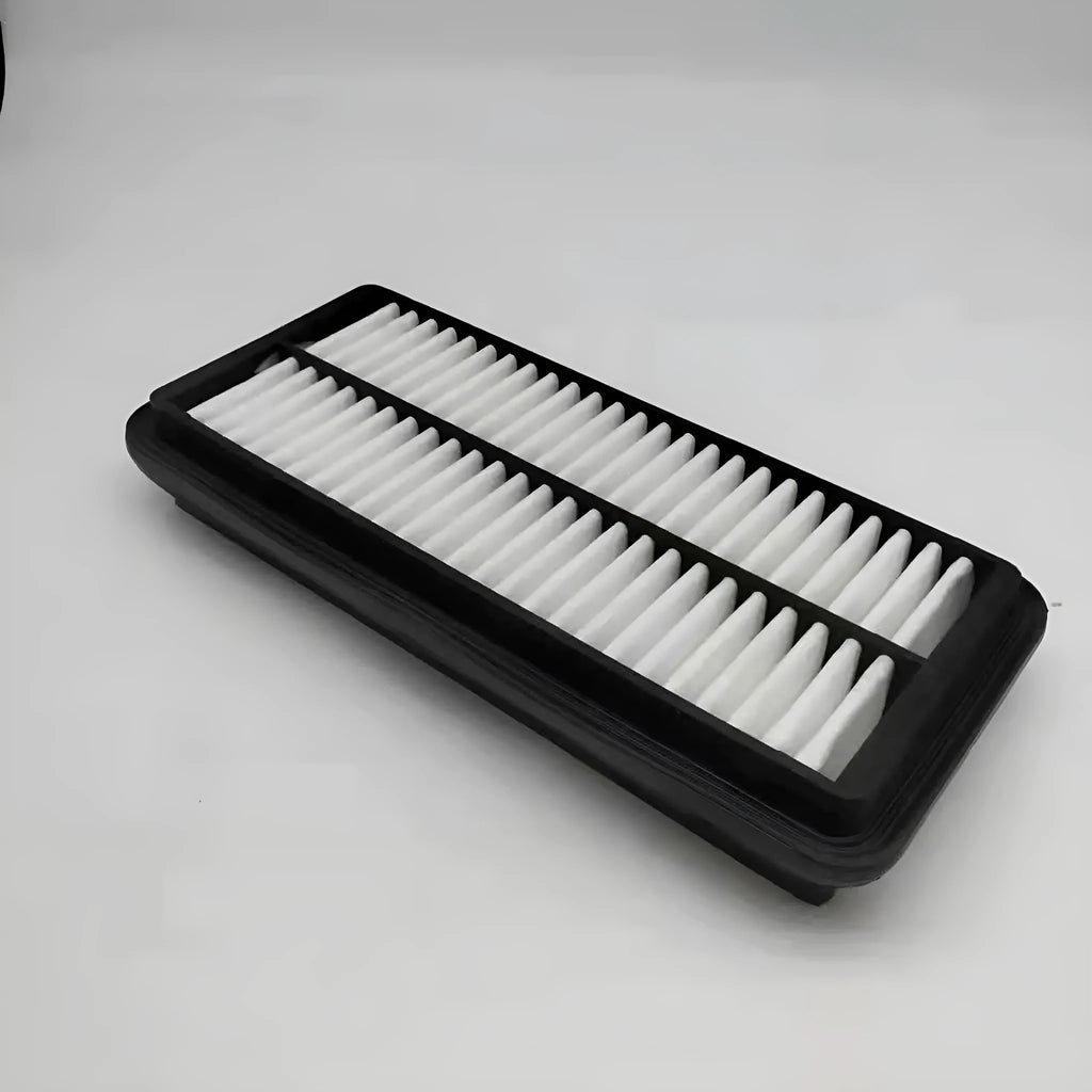Black car air filter showing 256mm diameter measurement for modern vehicle replacement