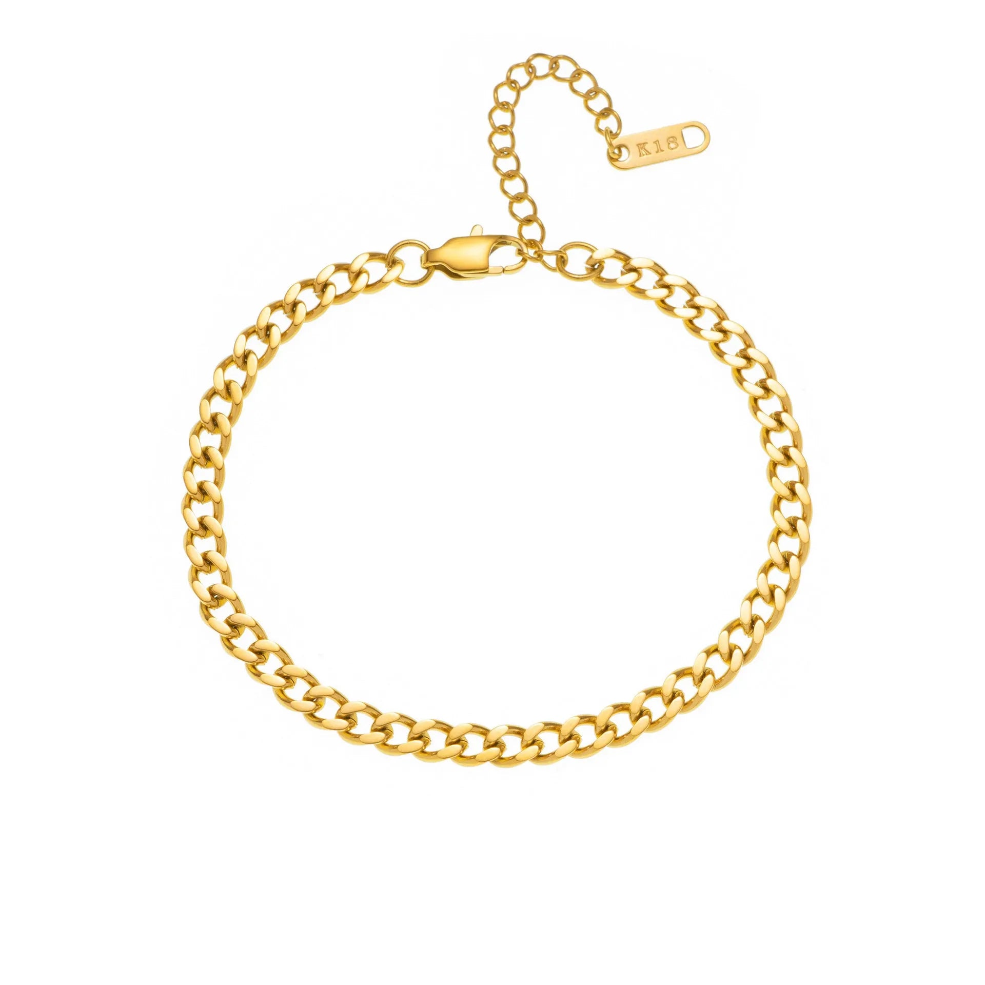 Titanium steel personalised necklace showing letter pendant on 40.5cm chain with electroplated gold finish