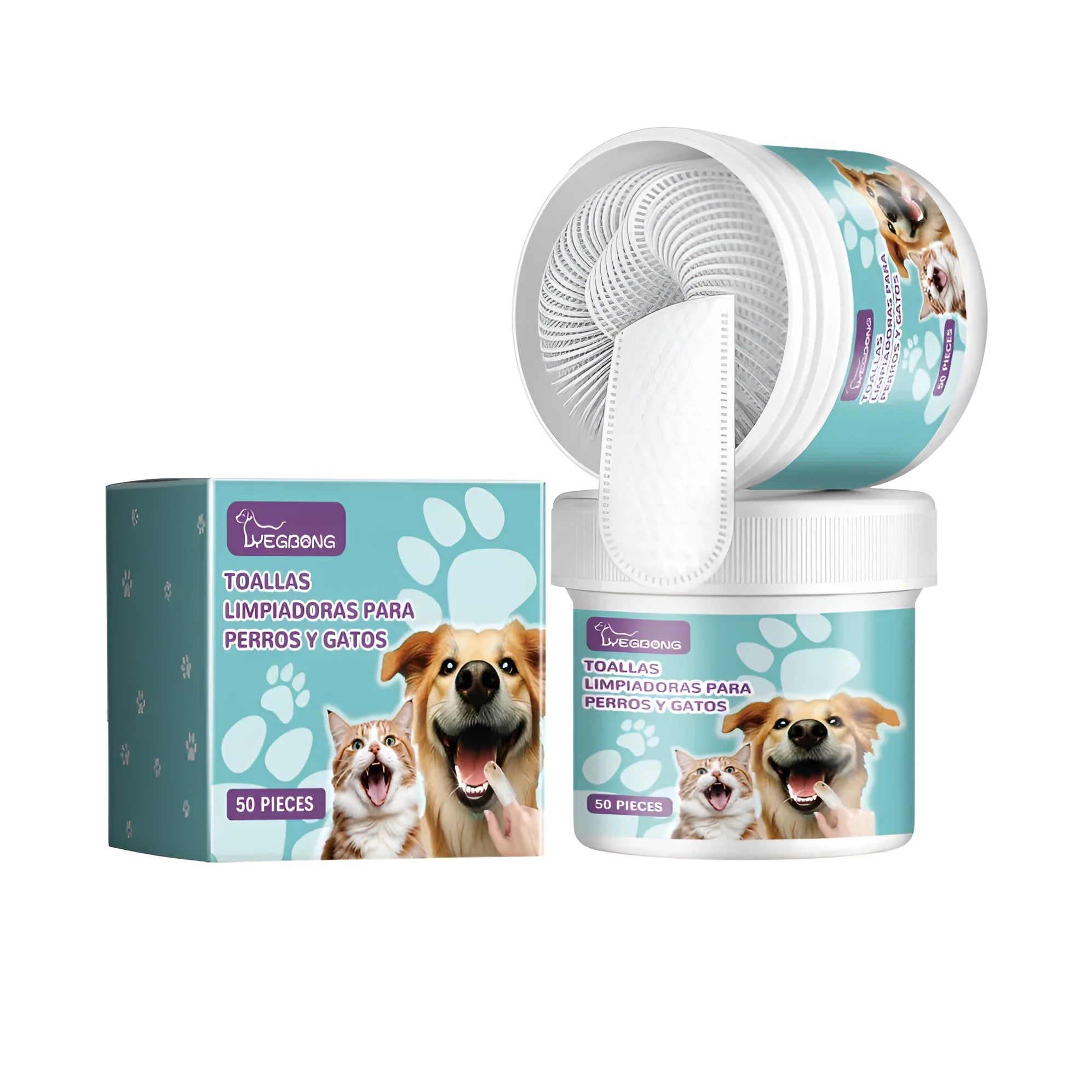 Pet dental cleaning finger gloves for tartar removal with natural ingredients