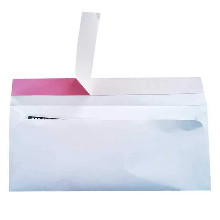 Blue self-adhesive confidential envelope with anti-opening security packaging, size 105mm by 240mm.