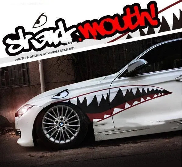 Shark design PVC car body sticker for vehicle personalisation in outdoor suitable material