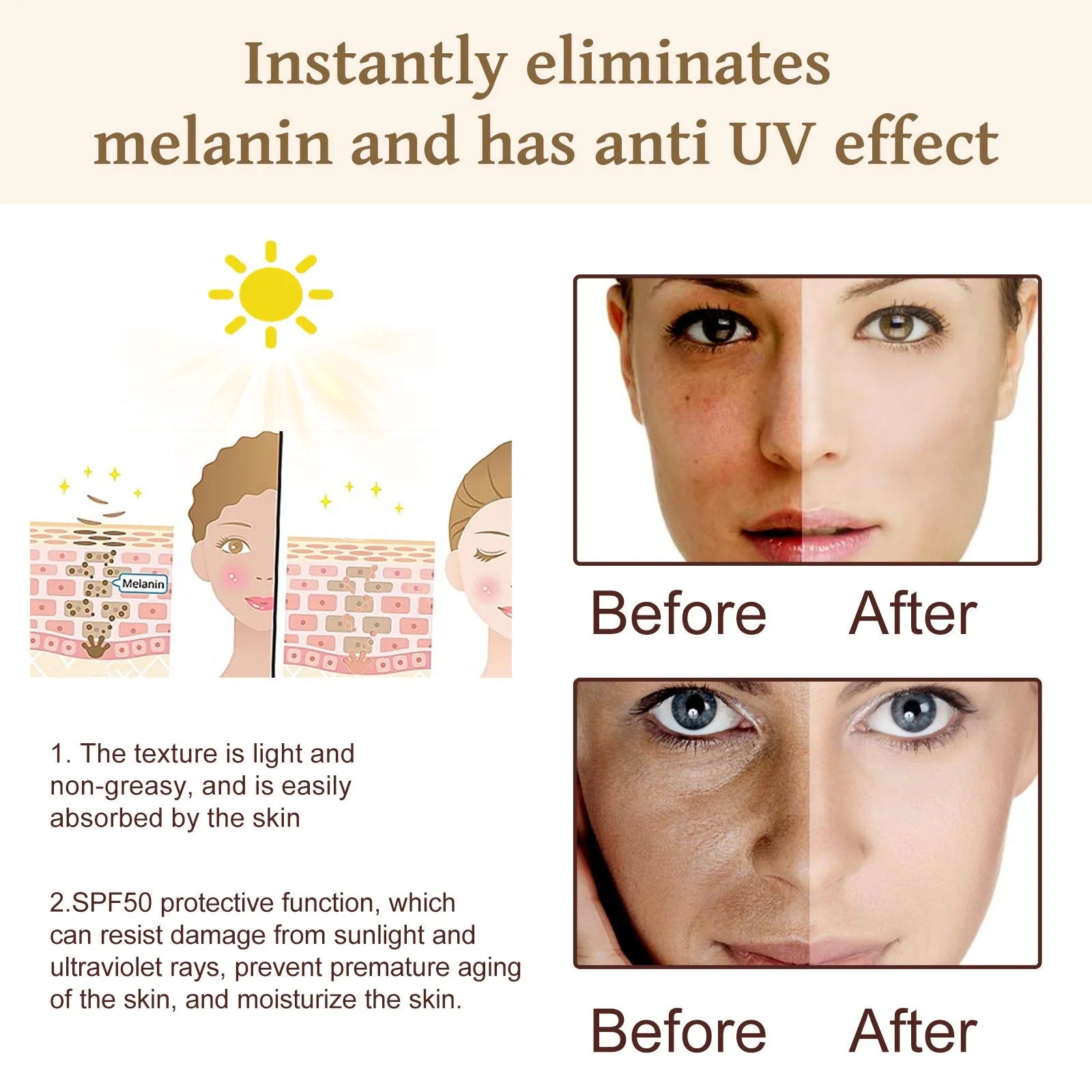Probiotics protective cream in 50g container with brightening and colour isolation properties