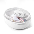 Aluminium household food defrosting plate with USB cable in modern style.