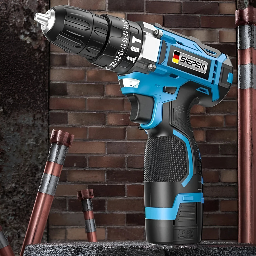 12V two-speed multi functional impact pistol drill electric screwdriver set in luxury packaging