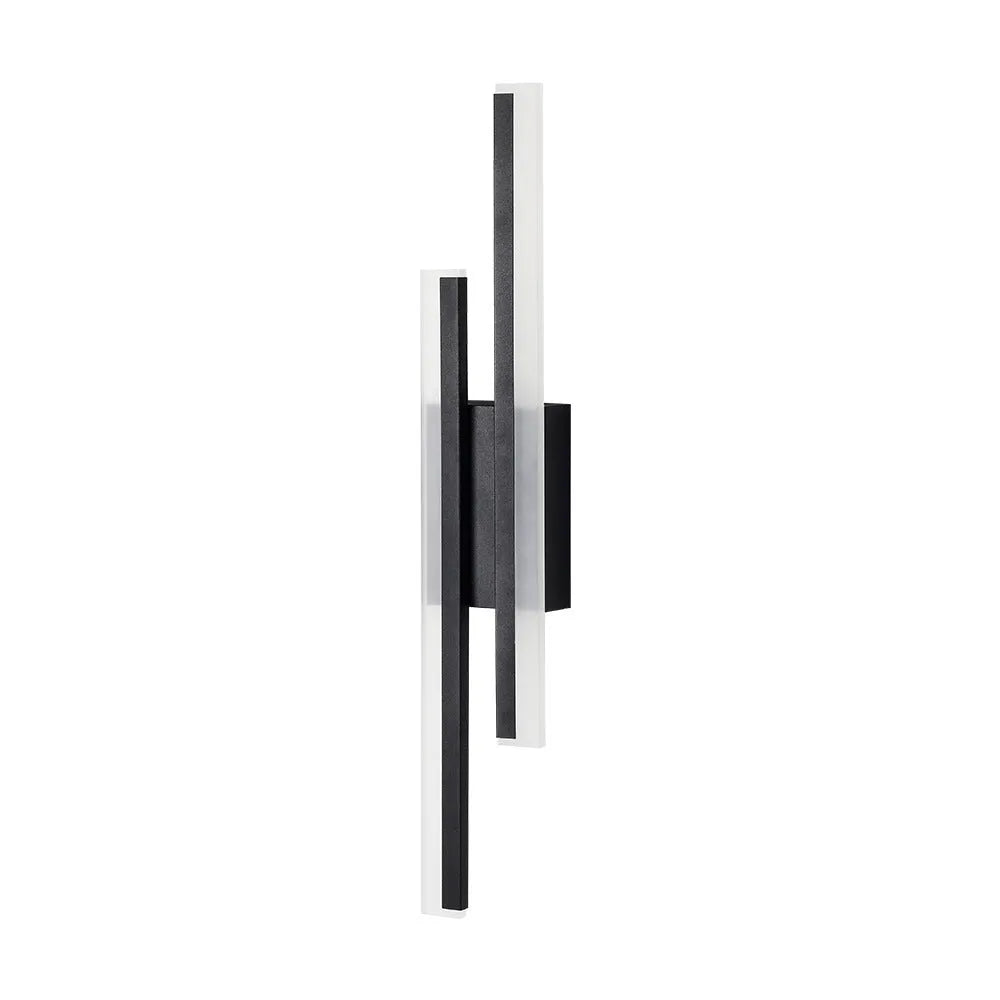 Modern gold double line wall lamp mounted on a wall, 500mm long with linear lighting.