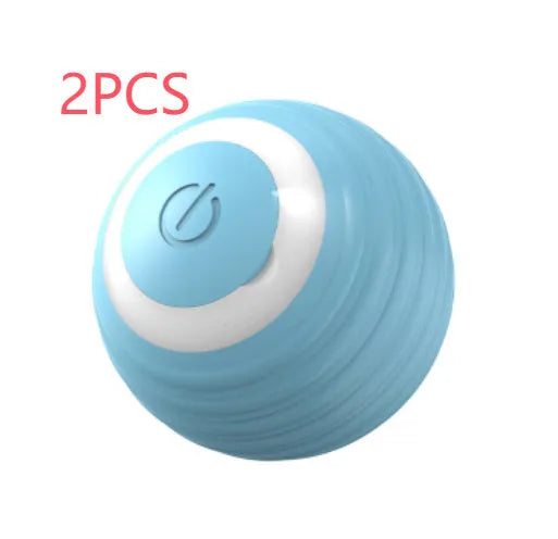 Automatic moving cat toy with rechargeable battery in blue colour on indoor floor