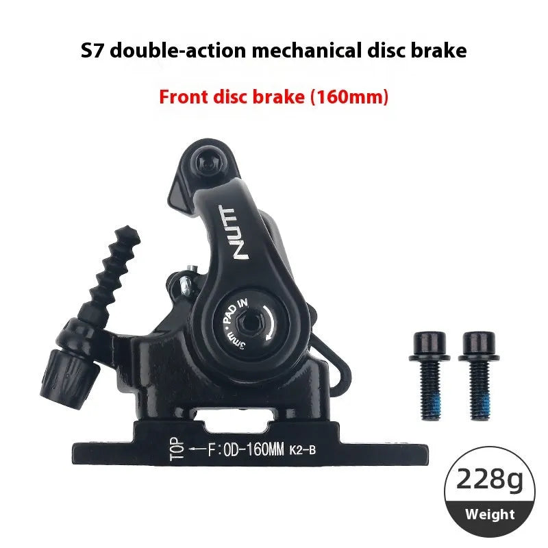 Road bike mechanical disc brake with metal caliper and 140mm or 160mm rotor