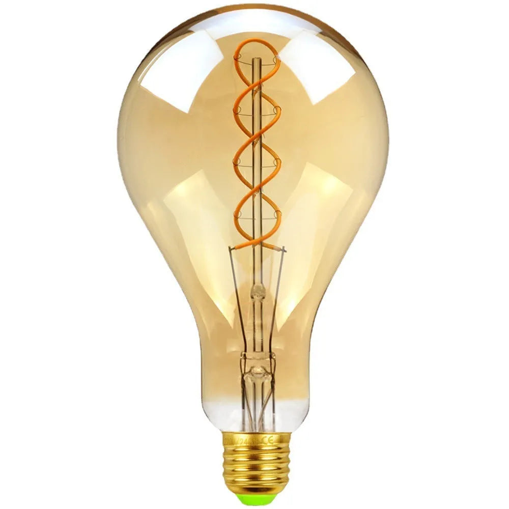 A110 double spiral LED soft light strip with gold bulb showing 110 x 200 mm dimensions