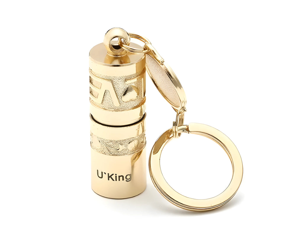 Gold waterproof zinc alloy LED flashlight keychain for emergency outdoor lighting