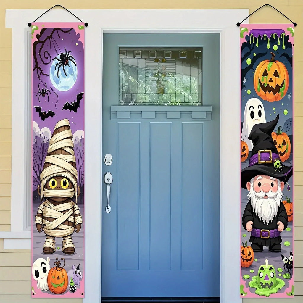 Polyester Halloween couplet banner decoration measuring 30x180cm with hanging flag design