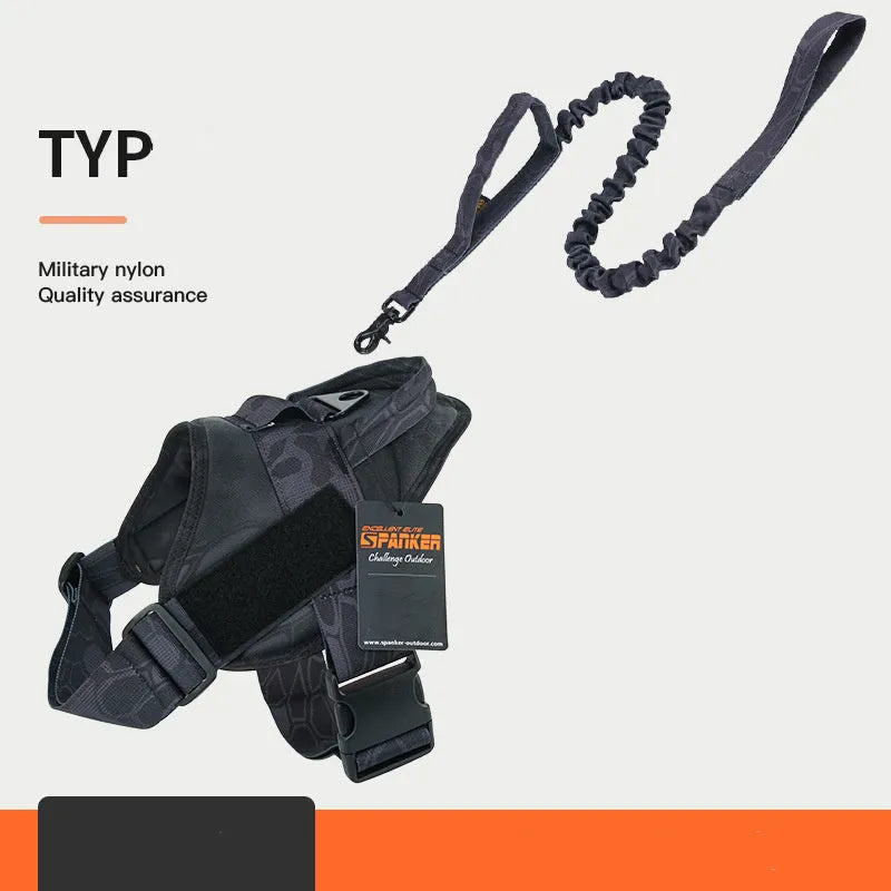 Adjustable dog harness in 1050D nylon with UTX buckle, wolf brown colour, for large and medium dogs