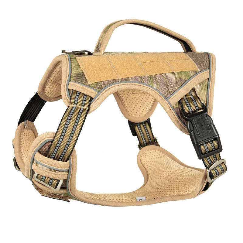 Tactical Oxford cloth chest strap for search and rescue working dogs in camouflage colours