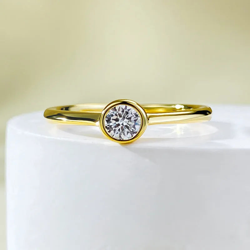 Minimalist silver crown ring with line design in gold or platinum finish on a size guide