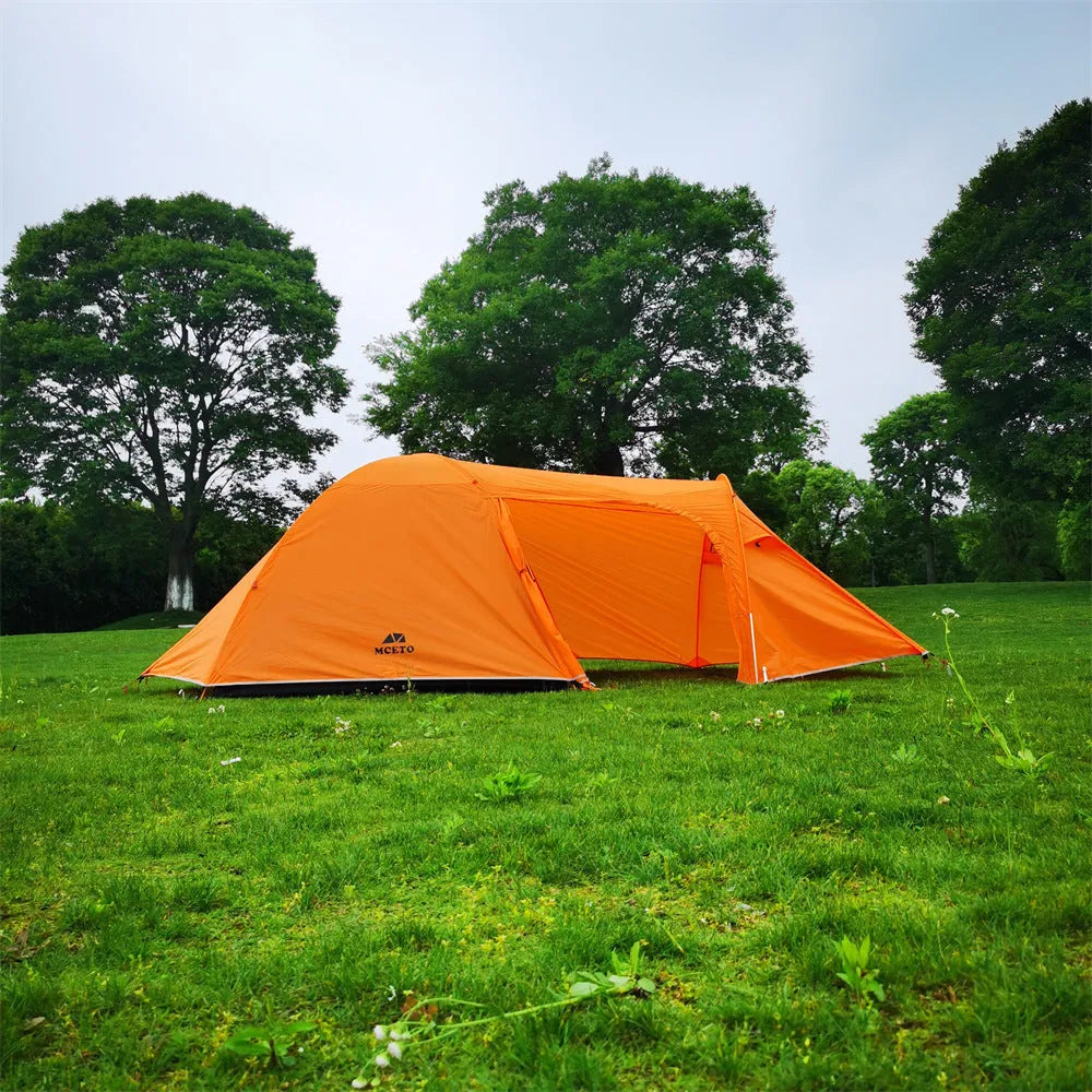 Camping tent for 3-4 people aluminium pole windproof rainproof family outdoor shelter army green colour