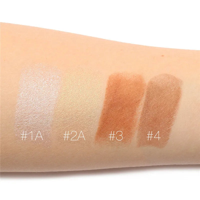 Face contour highlighter makeup palette showing four shade pans for cheekbone and brow bone highlighting.