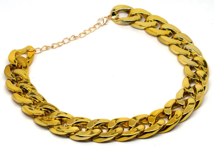 Gold colour chain dog collar with buckle for small to medium sized dogs on adjustable setting