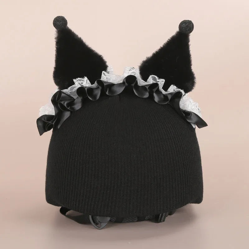 Plush fabric cat helmet hat cover in various cartoon styles for pet dress-up
