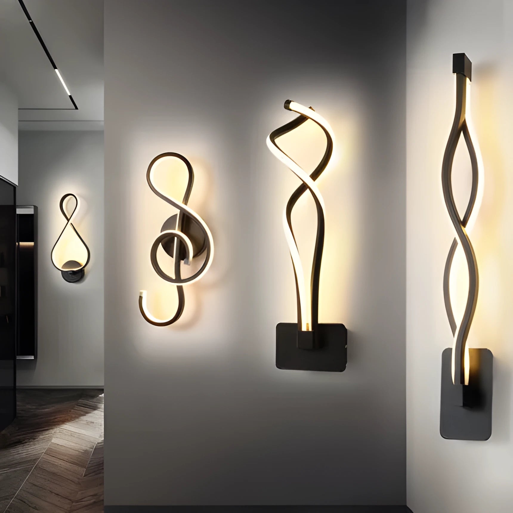Nordic style LED wall lamp with a silicone shade mounted on a bedroom wall