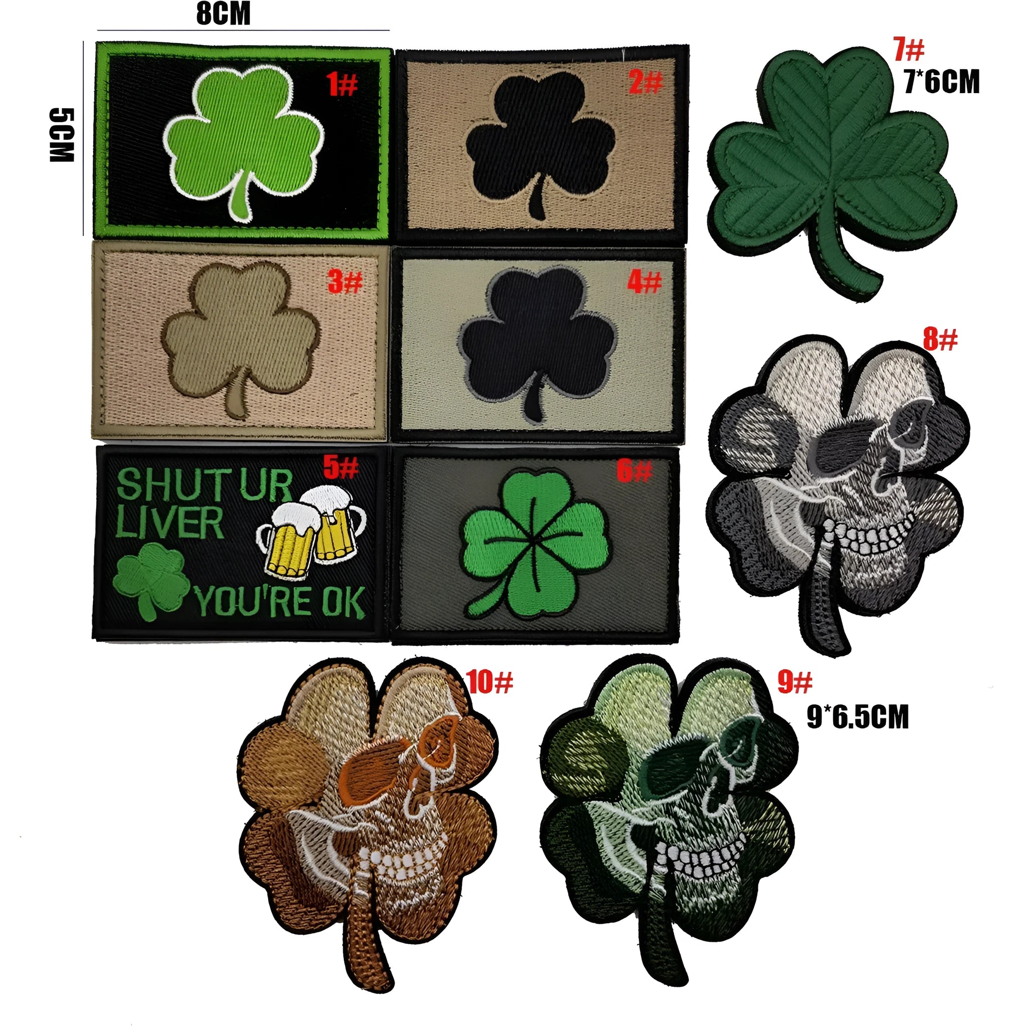 Embroidered fabric badge with hook and loop backing in various colour designs for industrial textile use