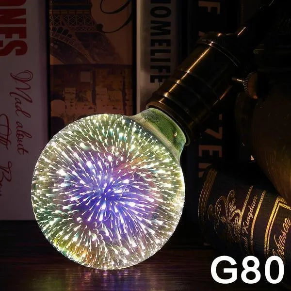 3D Firework LED decoration bulb with E27 base for holiday and novelty lighting